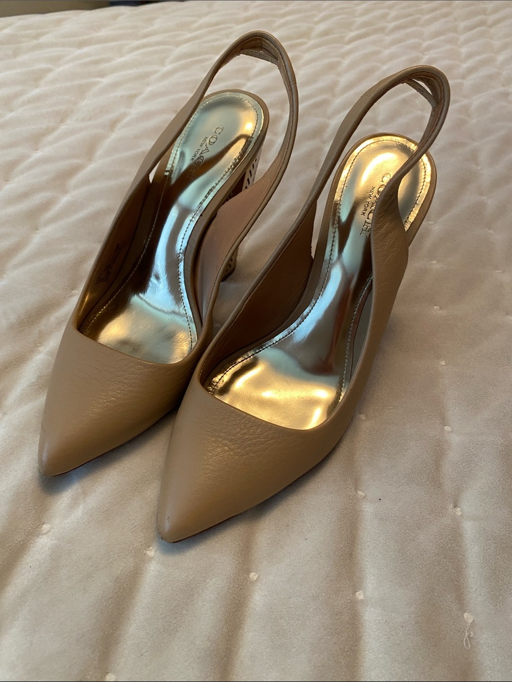 Coach Sling back Metal cover 4 inch heels